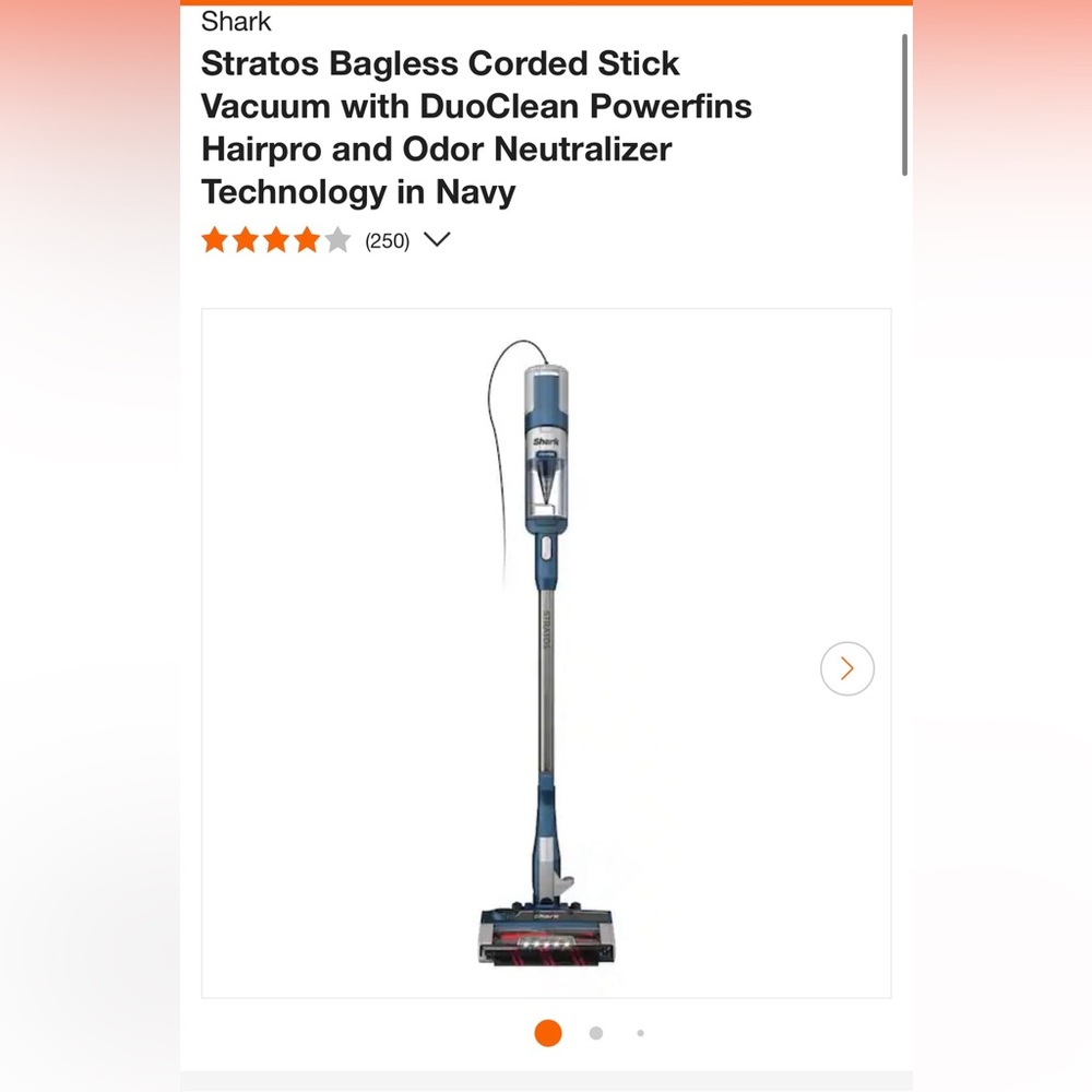 Shark Stratos Bagless Corded Stick Vacuum with DuoClean Powerfins Hairpro